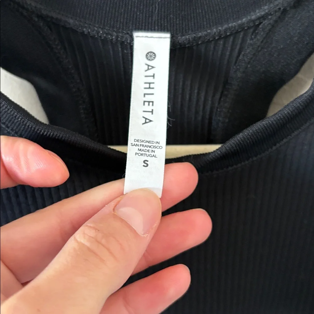 Athleta Black Ribbed Tank Top - Picture 2 of 3